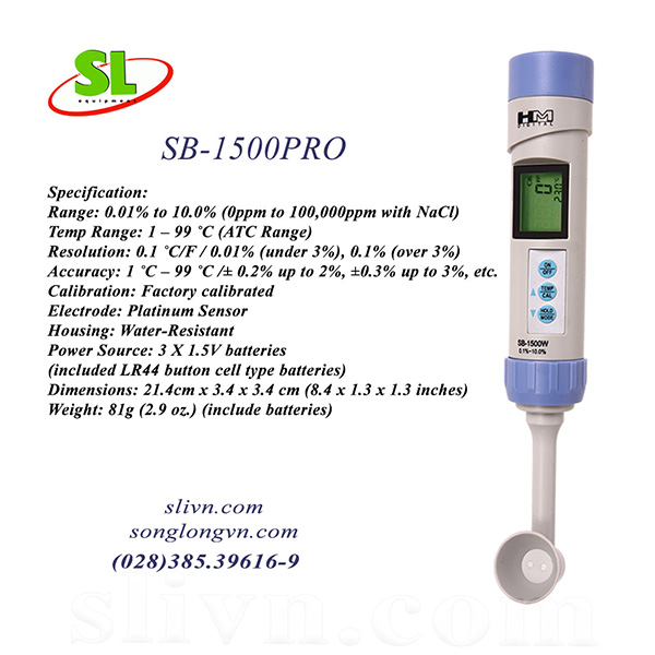 Khúc xạ kế đo độ mặn SB-1500PRO HM Digital