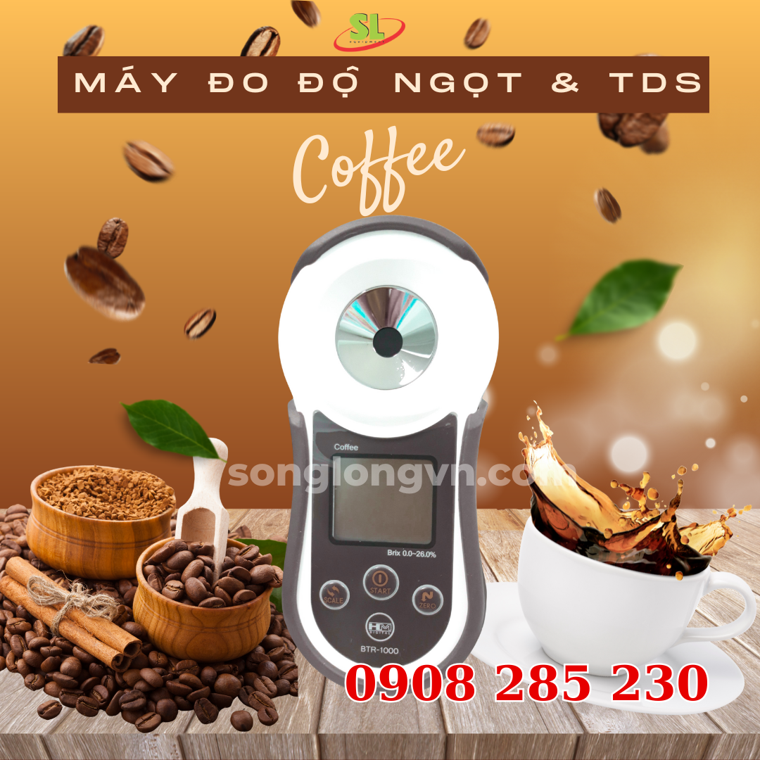 Khúc xạ kế đo độ ngọt và tds trong cà phê