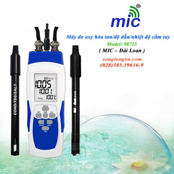 Máy đo oxy hòa tan/độ dẫn/nhiệt độ cầm tay 98723 MIC 