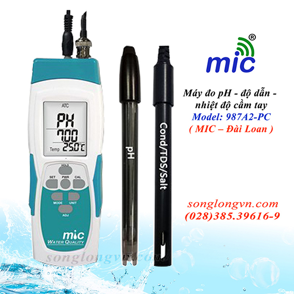 Máy đo pH/độ dẫn/nhiệt độ cầm tay 987A2 PC